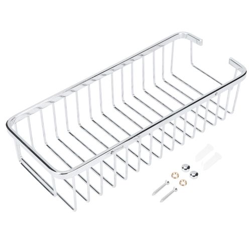 Stainless Steel Wall Mounted Shampoo Conditioner Holder Storage Basket Shelf Organizer Bathroom KitchenStainless Steel 30cm
