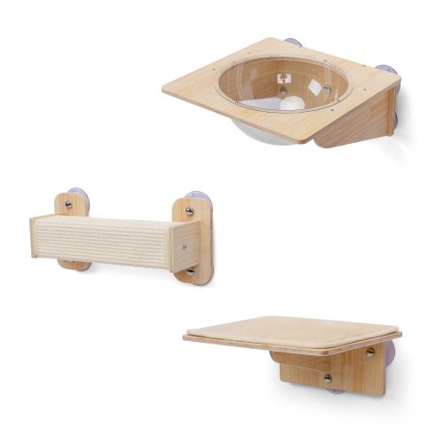 3 Pieces Of Cat Wall Furniture With Capsule Bed 3 Pieces Of Cat Wall Furniture With Capsule Bed