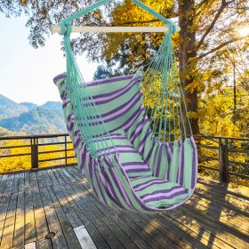 Distinctive Cotton Canvas Hanging Rope Chair With Pillows Green