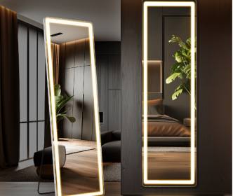 3 Color Lighting Mirror With LED Lights (Option: Right angles1660)